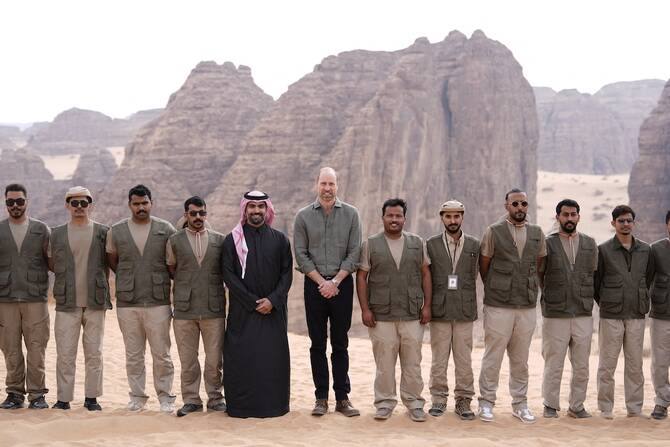 The Prince of Wales with rangers at AlUla