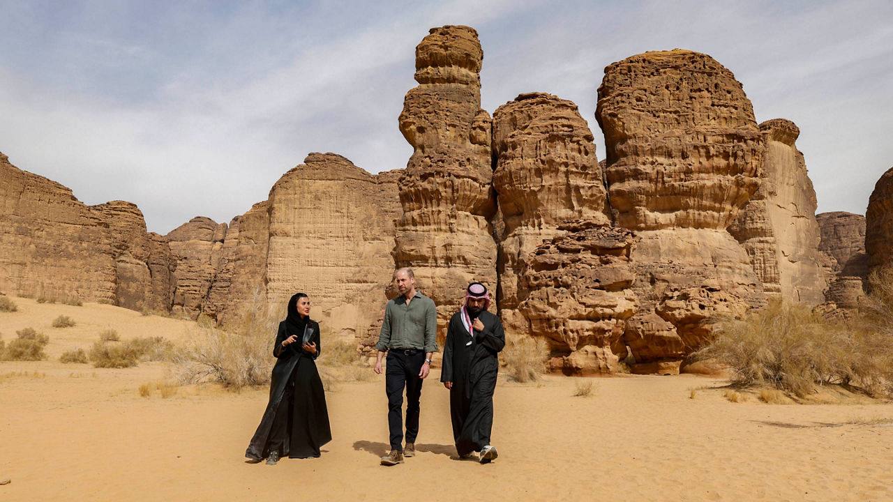 Walking through the sandstone outcrops at AlUla