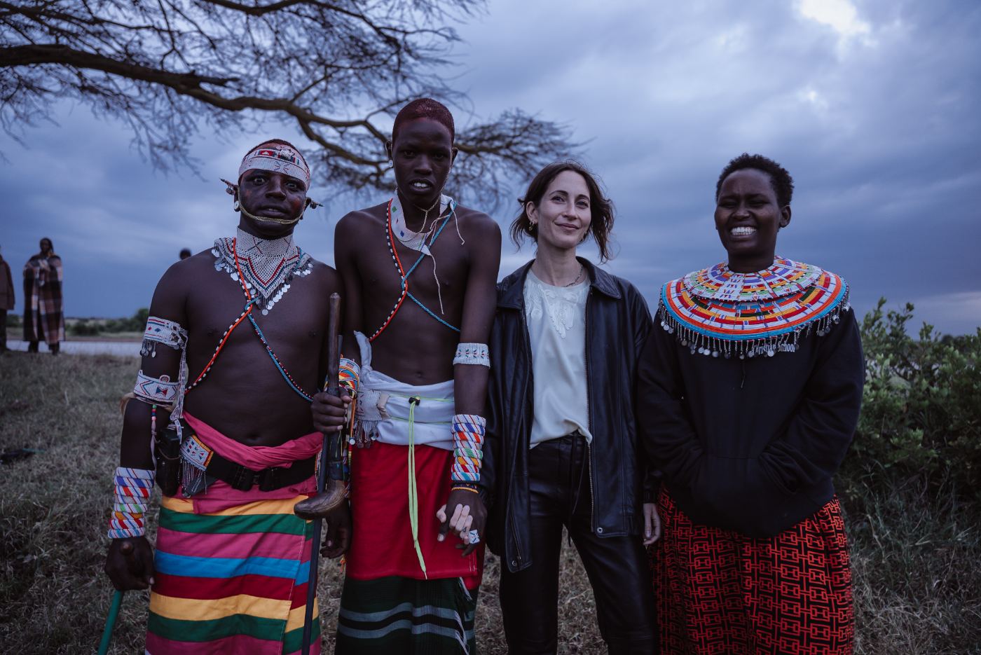 Guests with warriors after the evening dances
