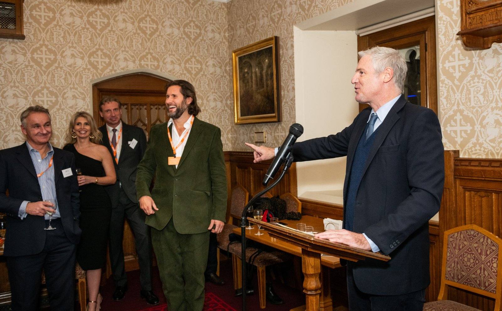 Lord Goldsmith speaking at the House of Lords reception