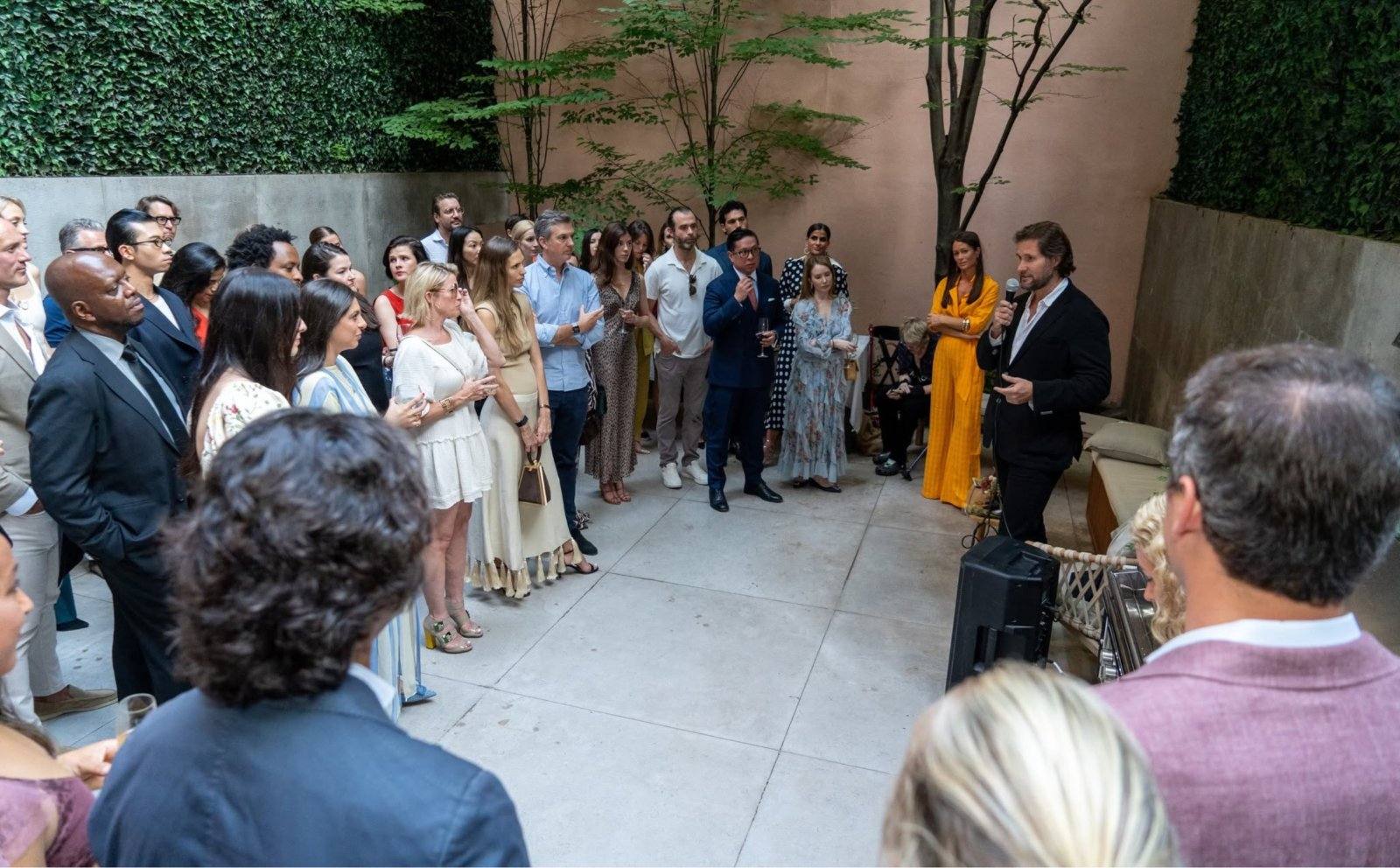 Remarks to guests in the courtyard