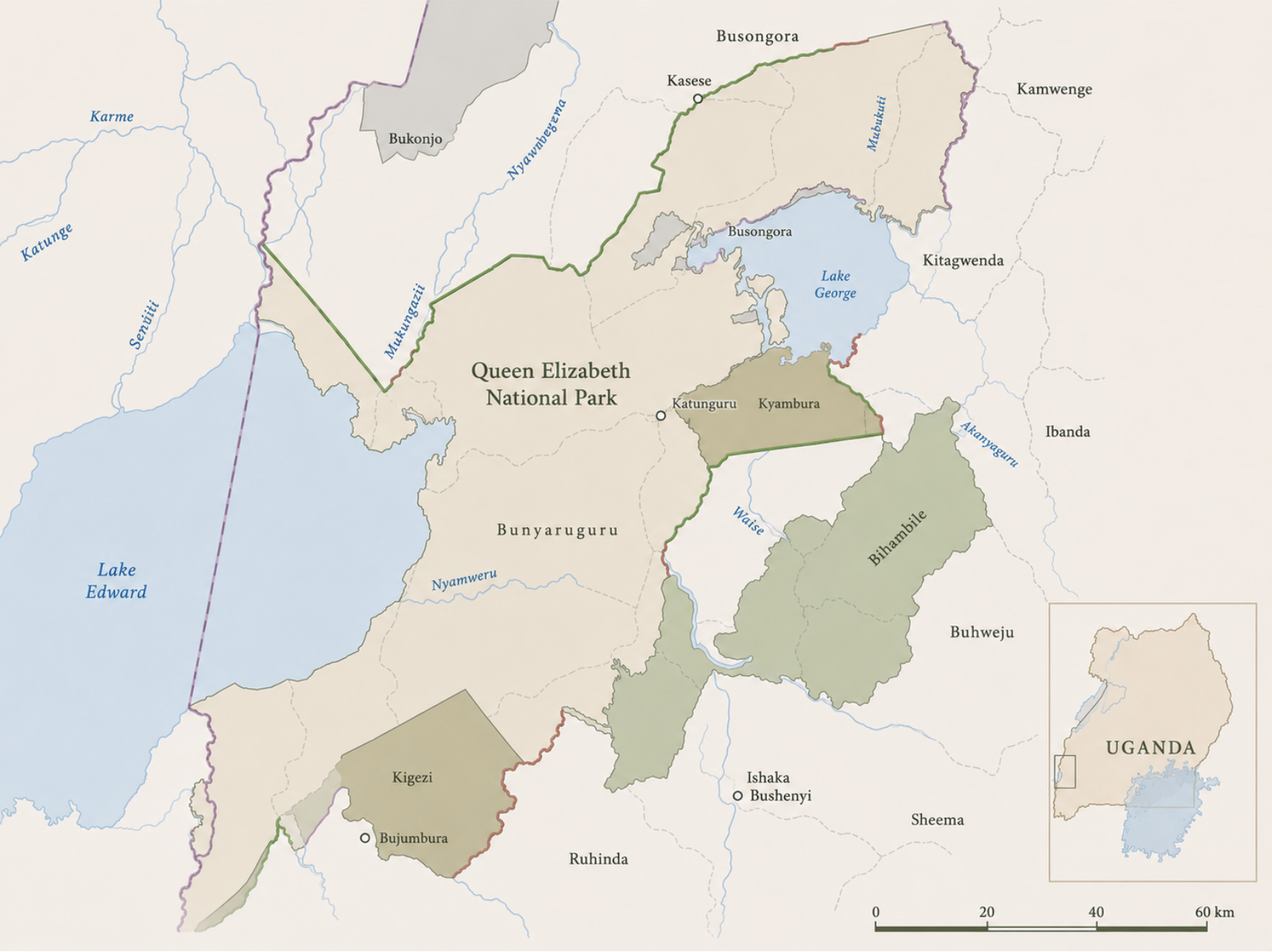 Queen Elizabeth National Park and surrounding reserves