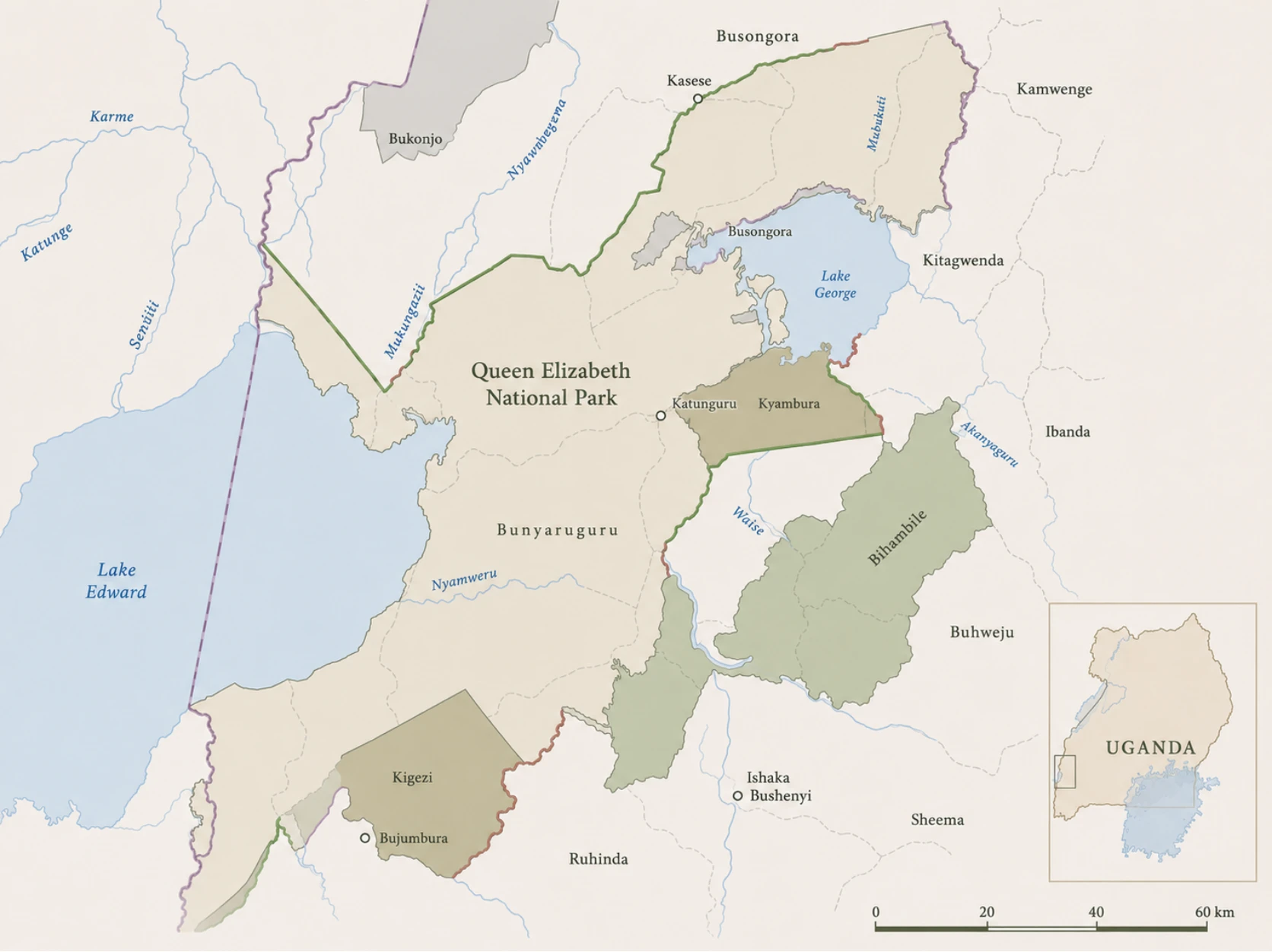 Queen Elizabeth National Park and surrounding reserves
