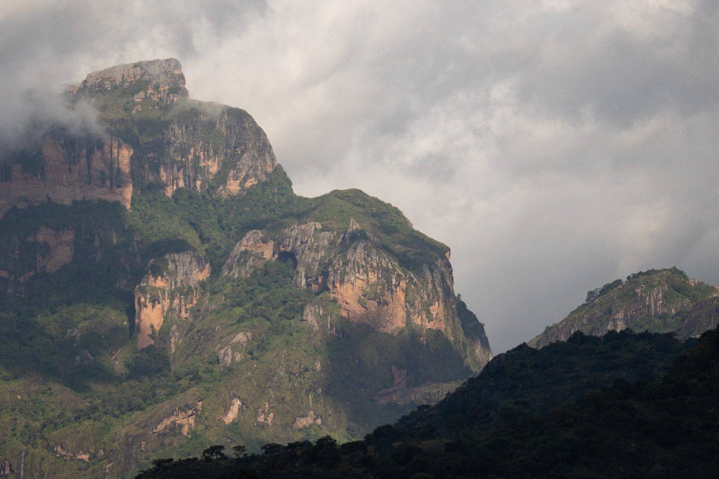 The cliffs of Mount Kadam in cloud