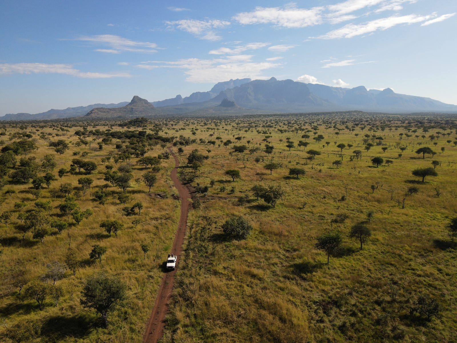 The road into Pian Upe, Mount Kadam beyond